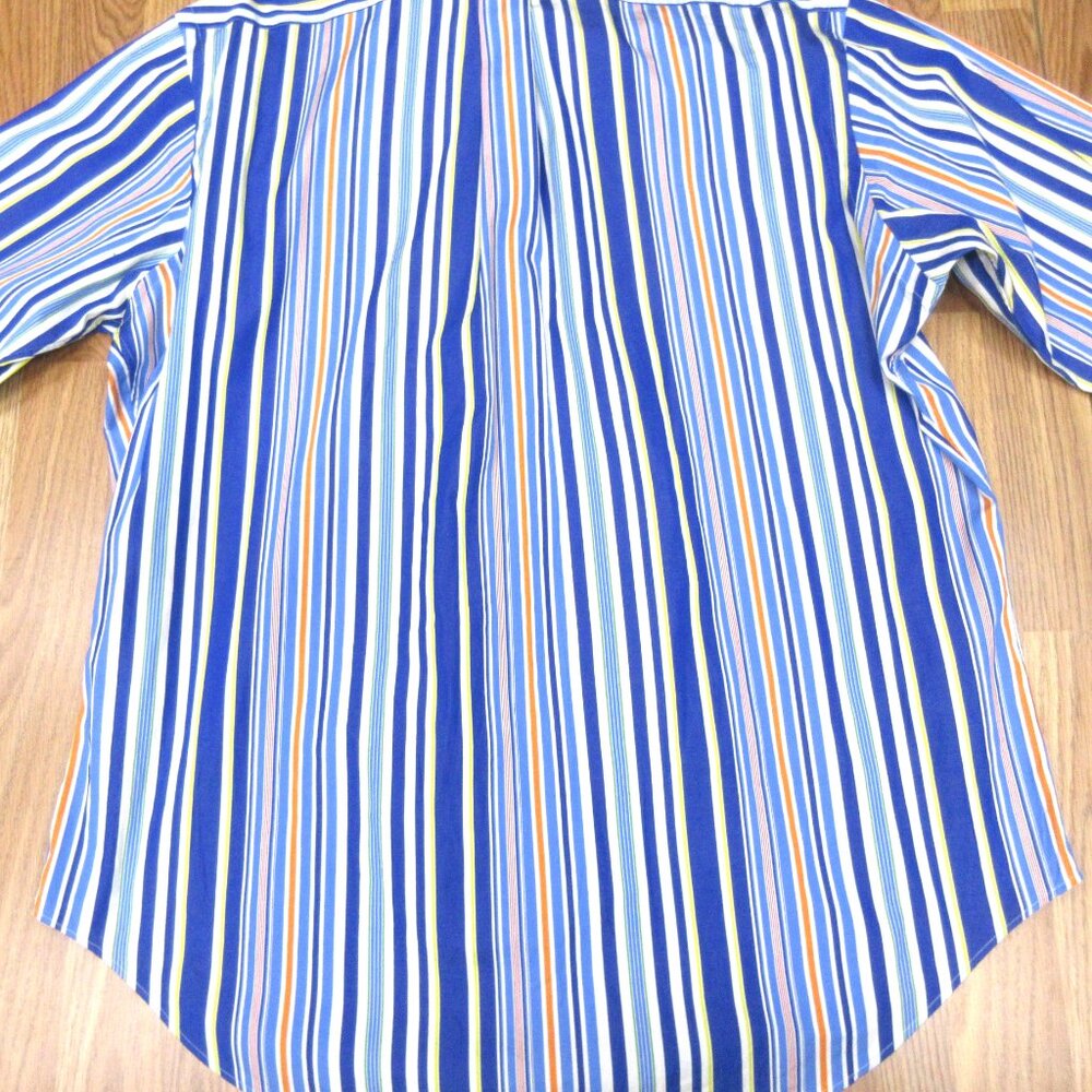 POLO RALPH LAUREN CLASSIC FIT 100% COTTON SHIRT BLUE STRIPE X-LARGE, XL - Picture 4 of 4
